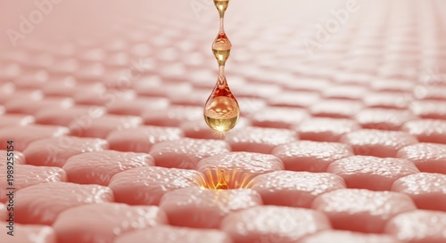 Golden essence drops deeply nourish and rejuvenate soft, healthy skin cells, promoting beauty and care renewal