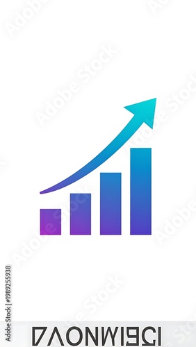 Free Download A colorful bar graph with an upward trend arrow - GFXLoad