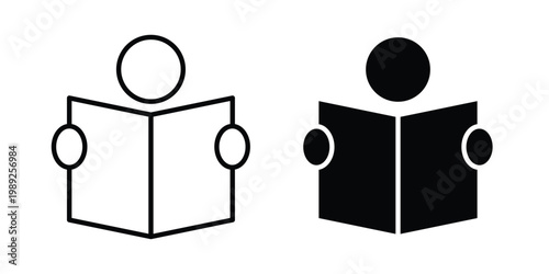 Study icon set, isolated on white background flat vectors