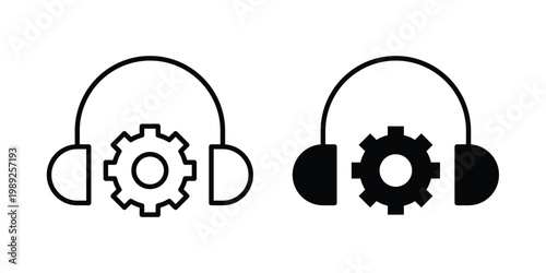 Support icon set, isolated on white background flat vectors