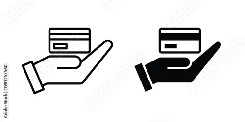 Take credit icon set, isolated on white background flat vectors