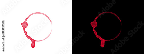 Abstract Pink Ink Bubble Ring With Dripping Liquid