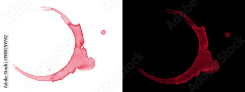 Curved Red Wine Ring with Blob and Floating Drop
