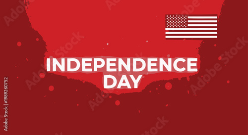 Patriotic independence day graphic with american flag and bold text