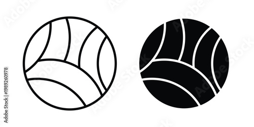 Volleyball icon set, isolated on white background flat vectors