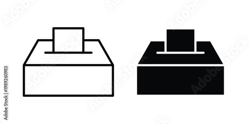 Vote icon set, isolated on white background flat vectors