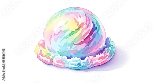 Watercolor ice cream scoop