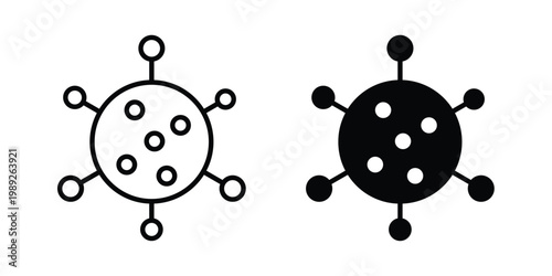 Bacteria icon set, isolated on white background flat vectors