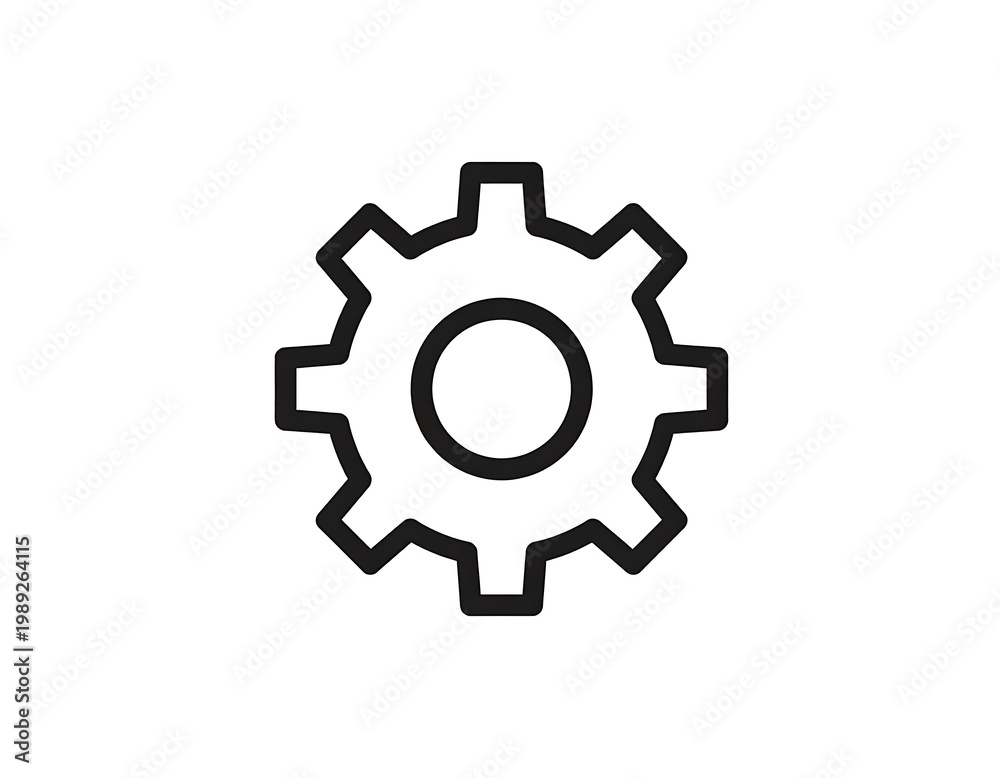 Fototapeta premium A simple gear icon on a white background