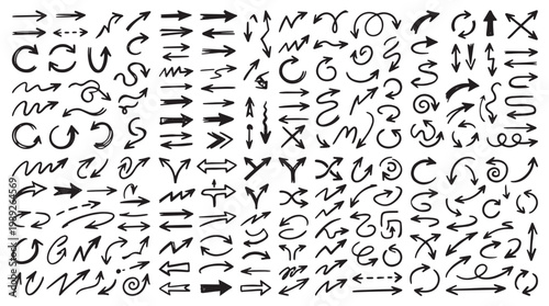 hand drawn arrows pointing in different directions