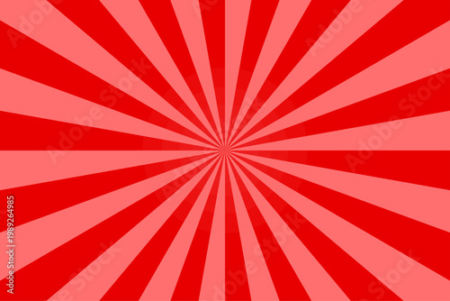 Red sunburst background with expanding radial rays