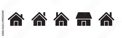 Home icon set, collection of house symbols with various styles, real estate and building concept.