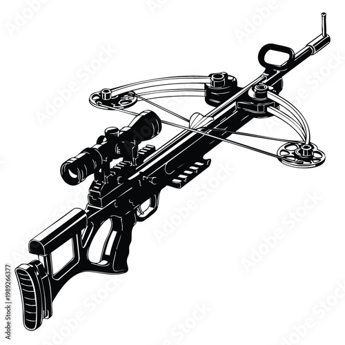Modern hunting crossbow bundle silhouette weapon for outdoor archery.