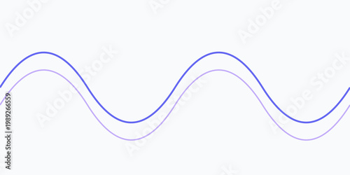 Dynamic waveform lines flow elegantly across a clean white background with smooth curves and vibrant blue gradient shading