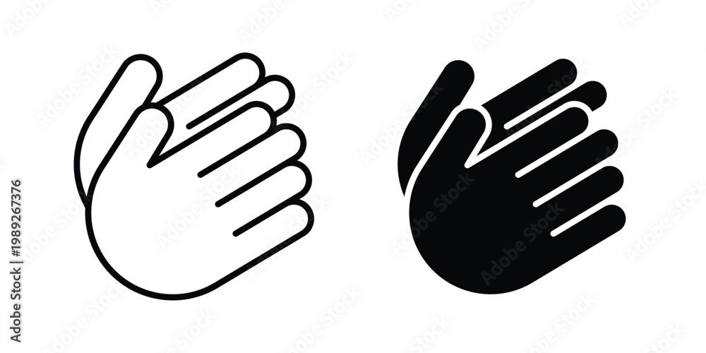 Fototapeta premium Clap hands icon set, isolated on white background flat vectors