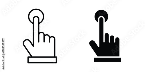Click Hand icon set, isolated on white background flat vectors