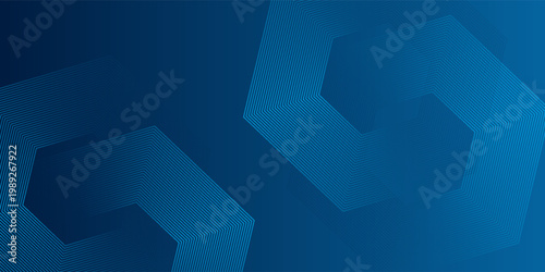 Blue abstract background with blue glowing geometric lines. Shiny blue circle lines pattern. Modern futuristic graphic design. Suit for cover, poster, banner, brochure, header, website
