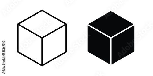 Courier box icon set, isolated on white background flat vectors