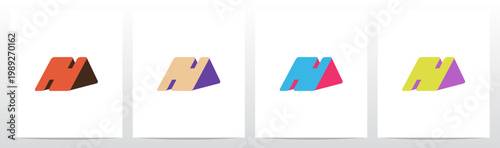 Ramp Slanted Triangle Three-Dimensional Letter Initial Logo Design N