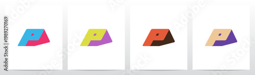Ramp Slanted Triangle Three-Dimensional Letter Initial Logo Design P