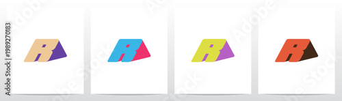 Ramp Slanted Triangle Three-Dimensional Letter Initial Logo Design R