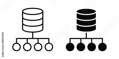 Data mining icon set, isolated on white background flat vectors