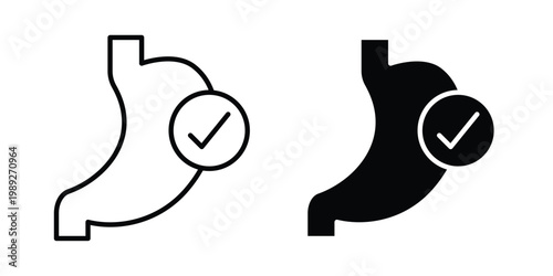 Digestion icon set, isolated on white background flat vectors