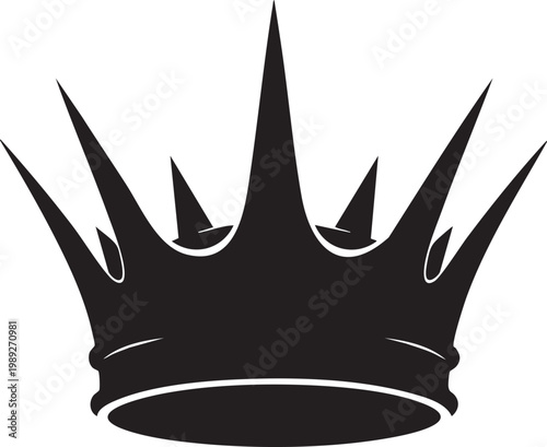 Large spiky crown icon with sharp points and white highlights on transparent background