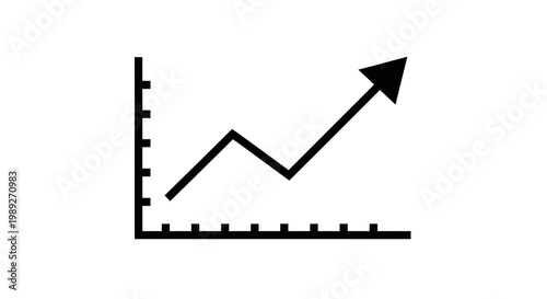 Upward Trend Graph Icon: Business Growth, Success, and Positive Data