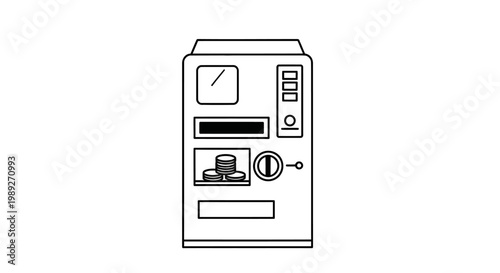 Vending Machine Icon - Simple Line Art Illustration