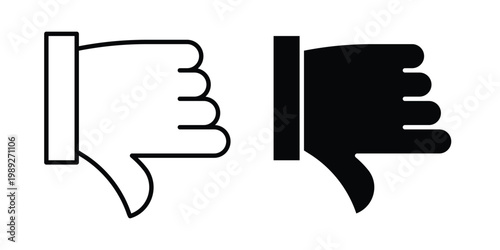 Dislike icon set, isolated on white background flat vectors