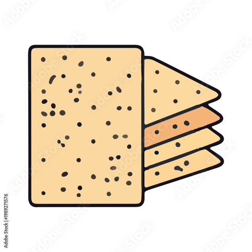 Stack of Crispy Saltine Crackers Icon