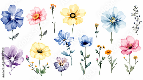 Whimsical watercolor florals floating in a soft pastel dreamscape of nature’s beauty