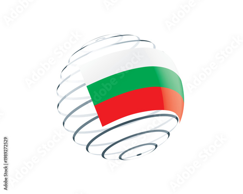Bulgarian flag on an abstract globe