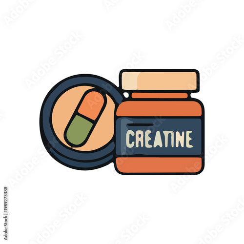 Creatine Supplement Icon Illustration