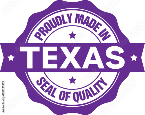 Proudly Made in Texas Vector Badge