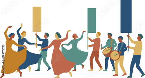 Cultural festival tourism experience Illustration