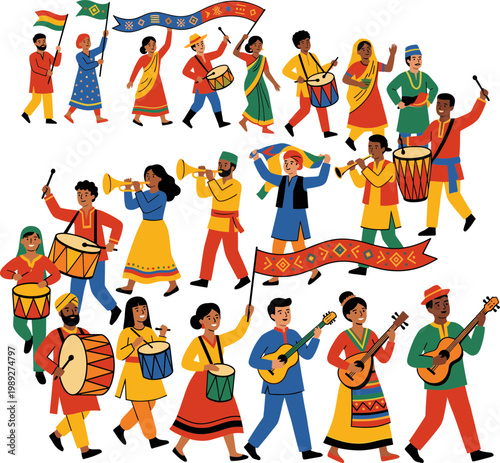 Cultural festival tourism experience Illustration