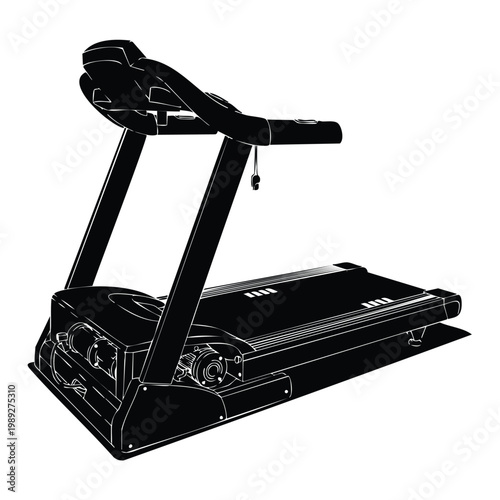 Treadmill black silhouette set bundle home fitness exercise machine.