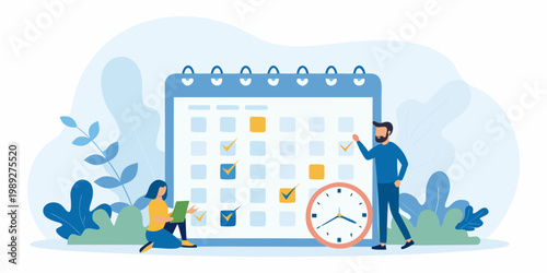 Planning and scheduling with a large calendar and time management concept