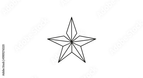 Simple black line drawing of a five-pointed nautical star symbol isolated on a white background for marine navigation or design.