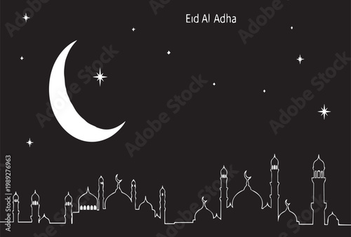 night sky with moon and stars