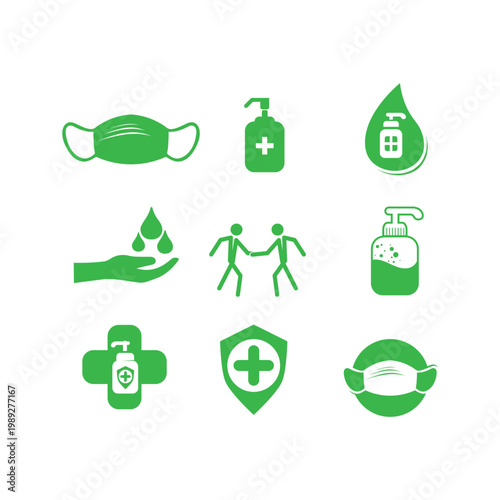 virus,coronavirus, Bacteria, Germs and Microbe isolated on white background. Vector Icon Illustration