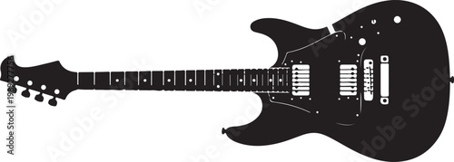 Guitar silhouette vector design for instrument concept isolated on white background