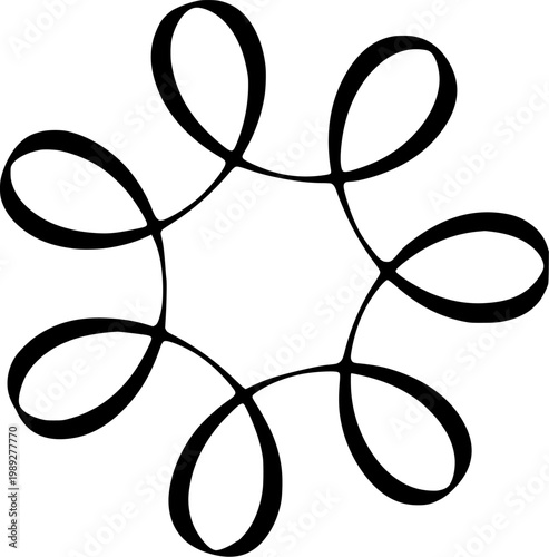 abstract black calligraphy swirl floral logo icon minimalist flourish vector