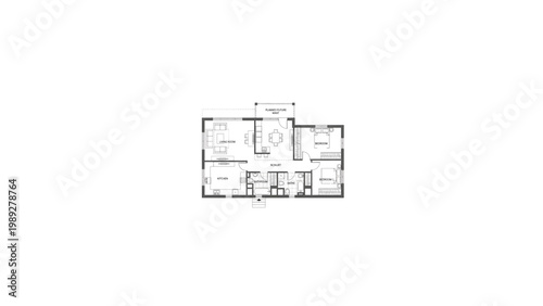 House Building Plan Vector Architectural Floor Layout Blueprint Design Illustration