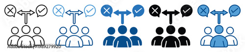Team Decision icon set multiple style collection