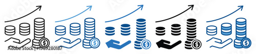 Investment icon set multiple style collection