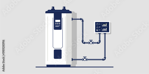 Smart Residential Heat Pump and Water Heating System with Digital Monitoring Interface and Piping System