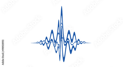 Blue waveform pattern on white background.